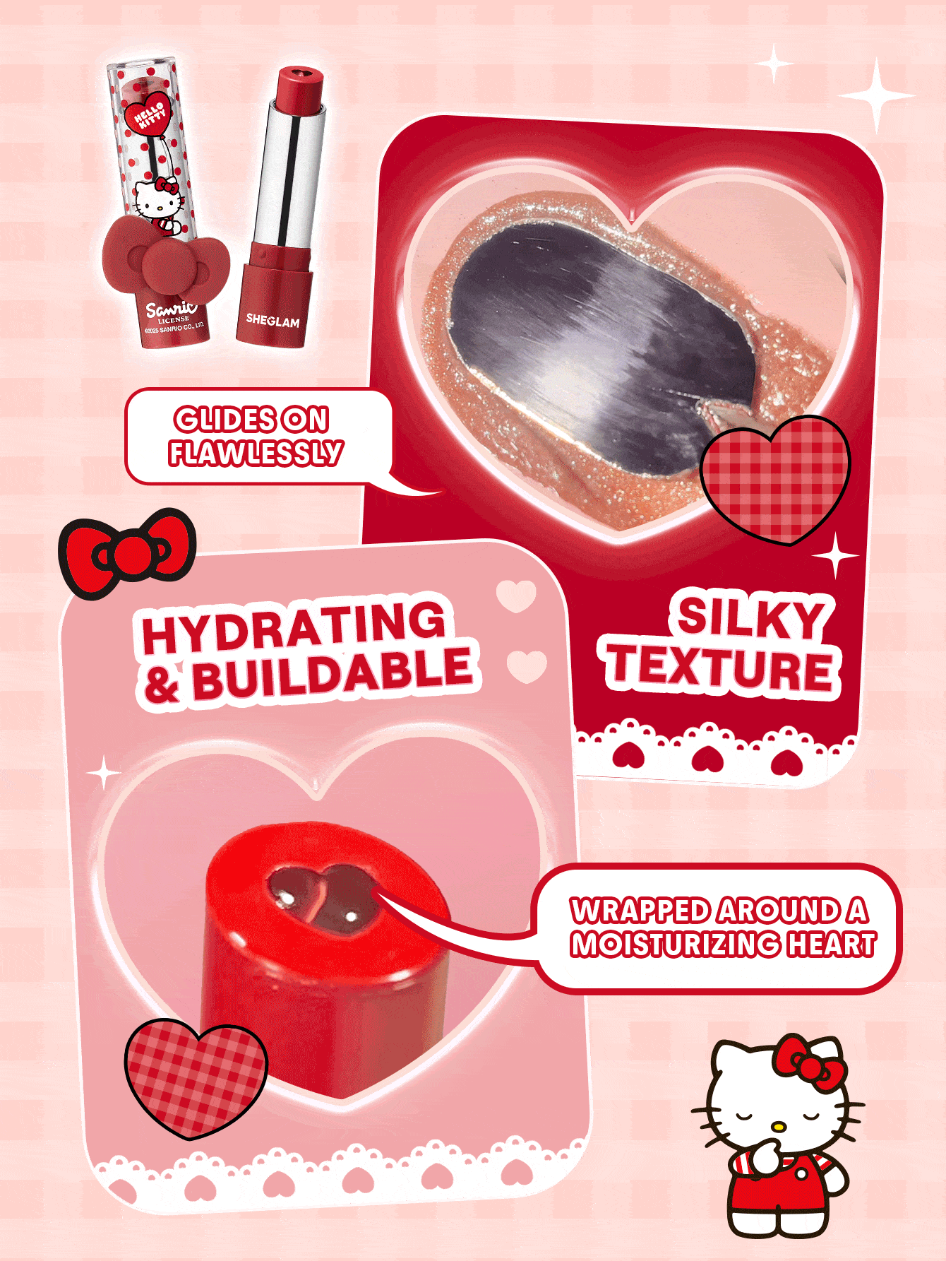 Hello Kitty｜SHEGLAM Be My Baby Hydrating Lipstick-Just A Crush