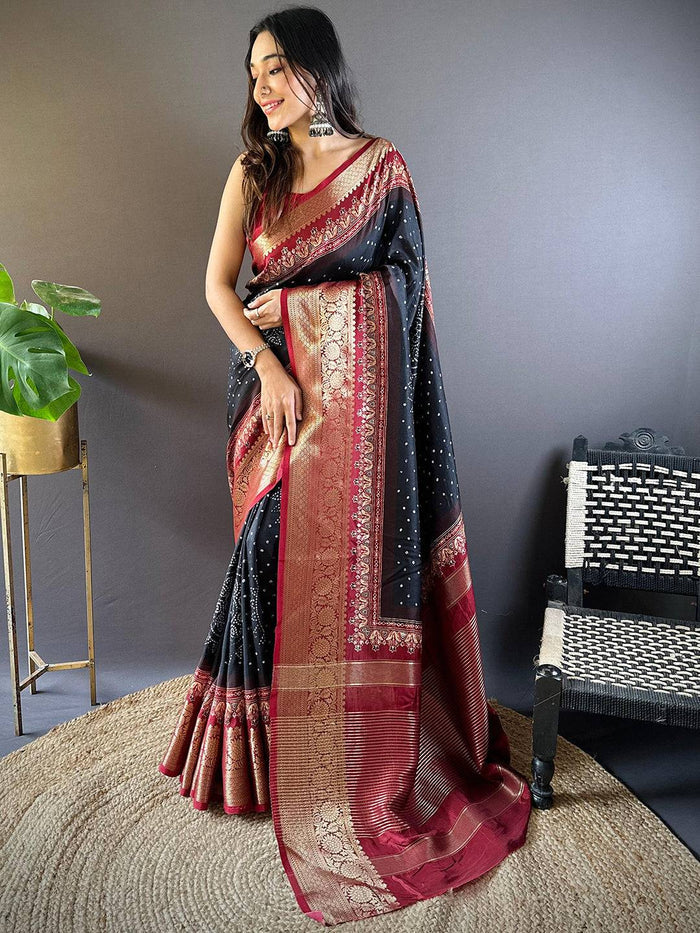 Graceful Bandhej Silk Saree
