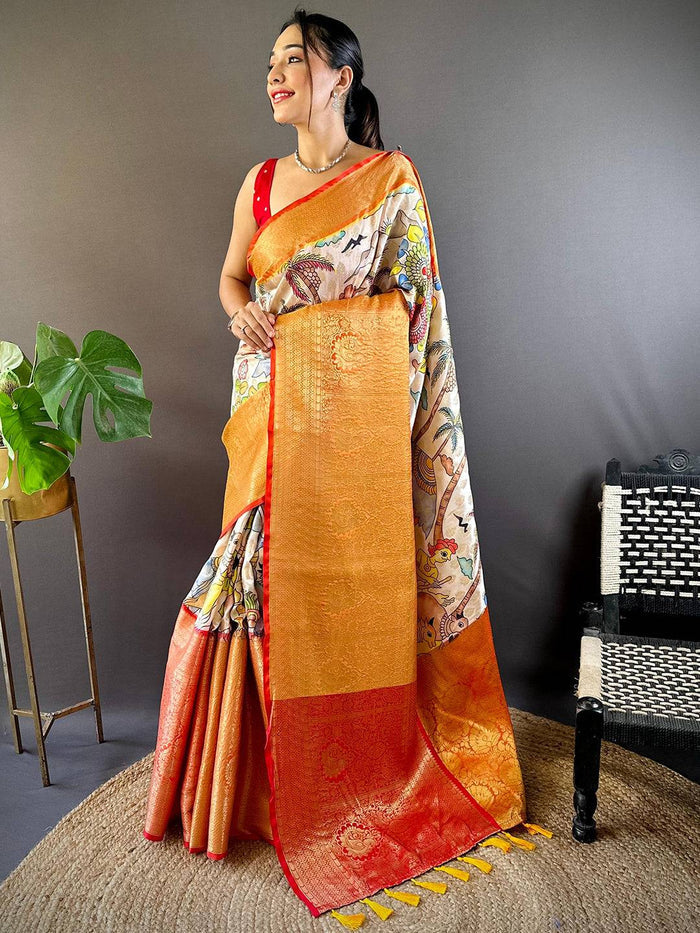 Kanchi Kalamkari Elegance Saree