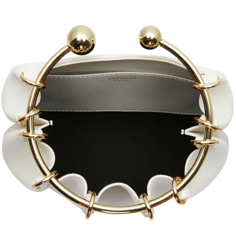 Cream Ring Handle Bag