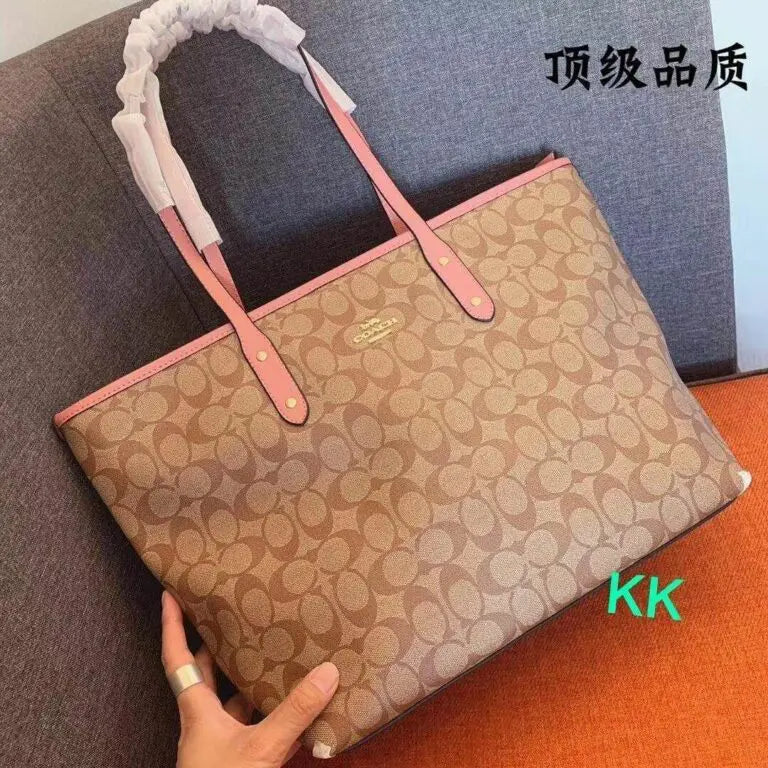 COACH APRICOT BLUE CITY TOTE BAG