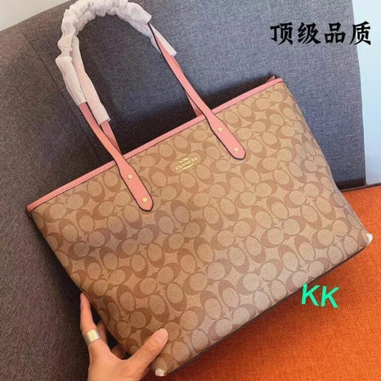 COACH APRICOT BLUE CITY TOTE BAG