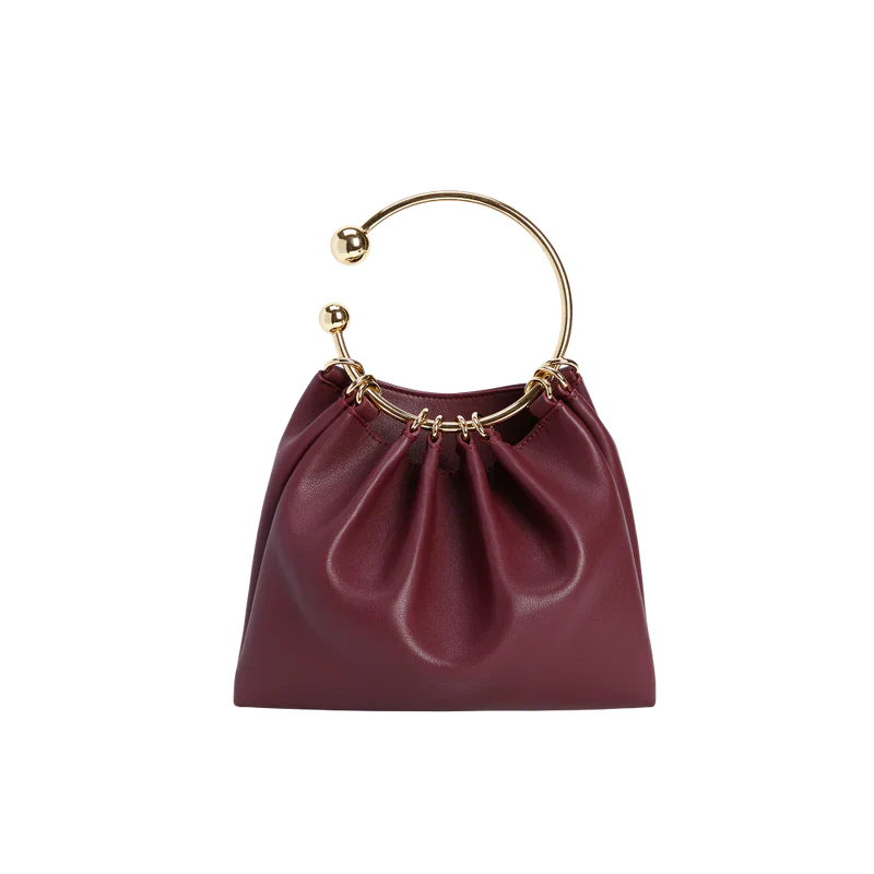 Cream Ring Handle Bag