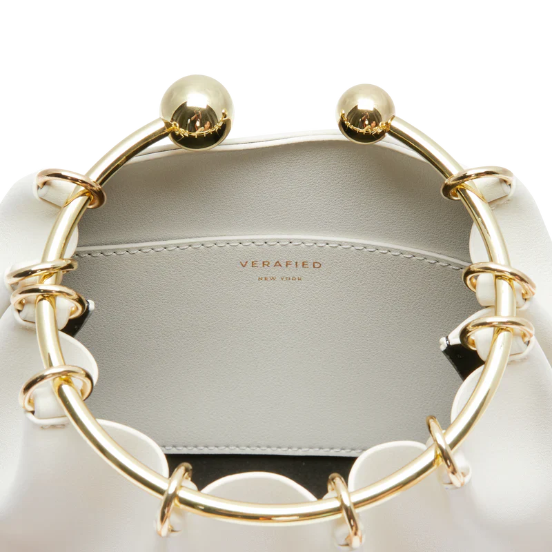 Cream Ring Handle Bag
