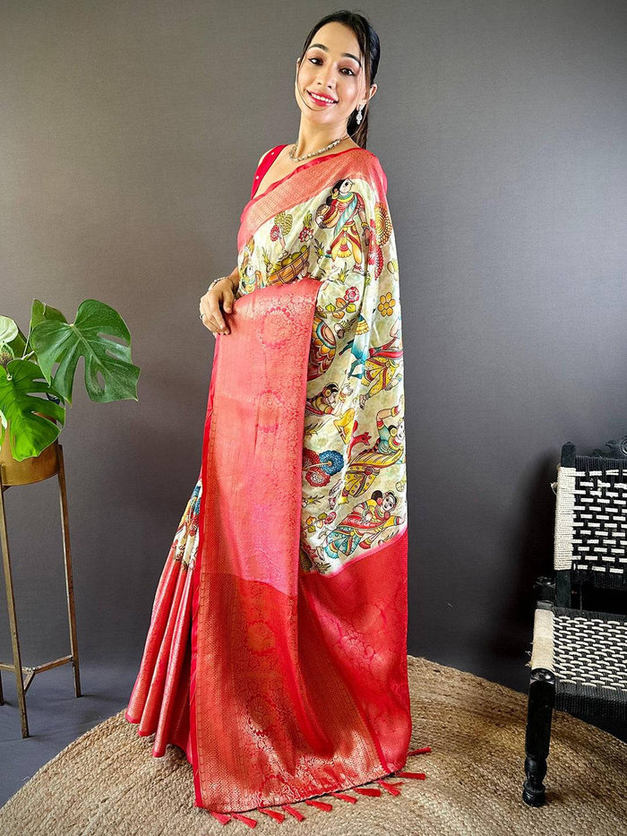 Kanchi Kalamkari Elegance Saree