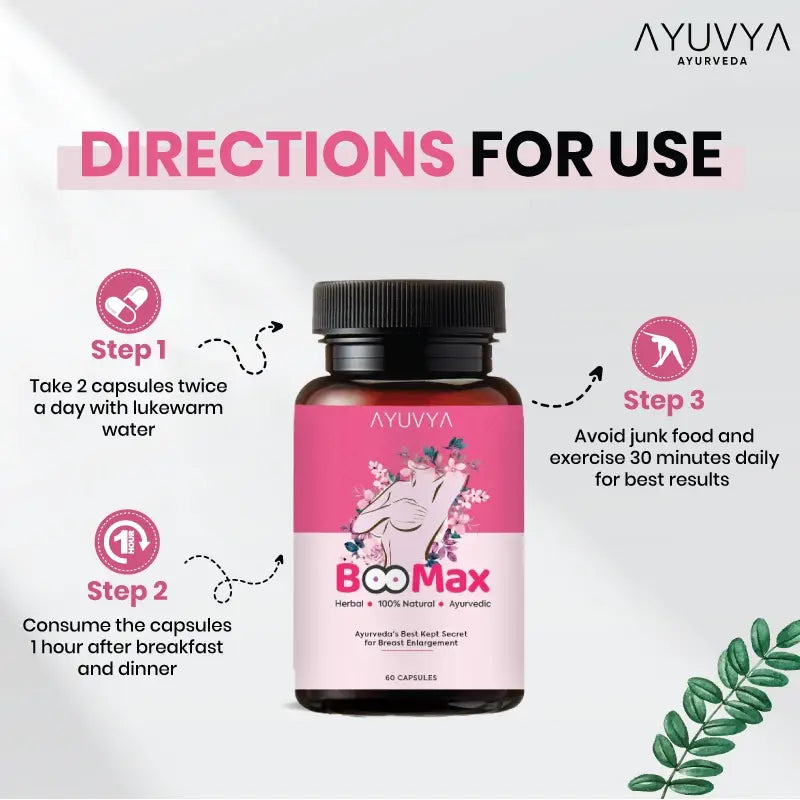 100% Original Ayurvedic Boobeautiful Oil & Boomax Combo (New & improved formulation)