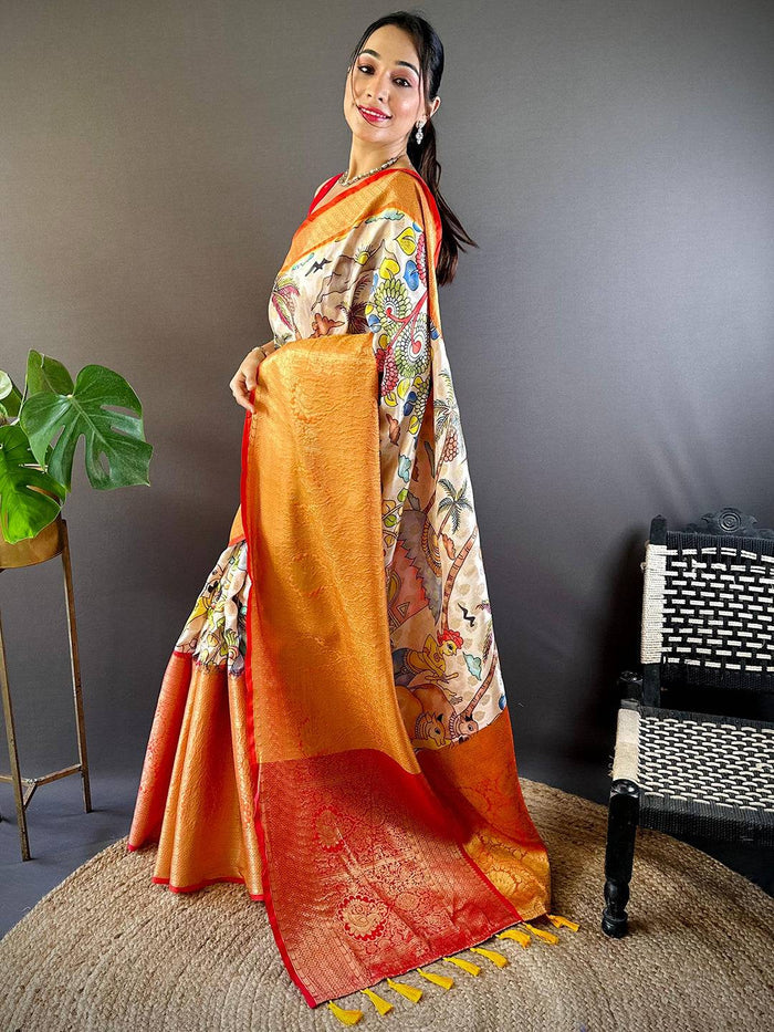 Kanchi Kalamkari Elegance Saree