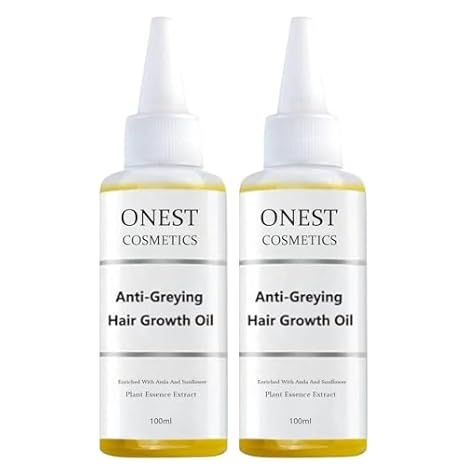 Onest Cosmetics Anti-Greying Hair Growth Oil, Onestcosmetics Anti Greying Hair Growth Oil, Rosemary Hair Oil Serum Anti Hair Loss Nourishing Serum