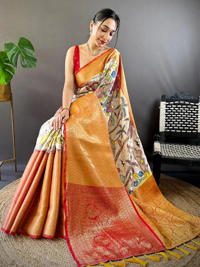 Kanchi Kalamkari Elegance Saree