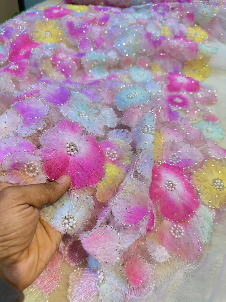 Fiza Applique Handwork Net Embroidery 54 inch width