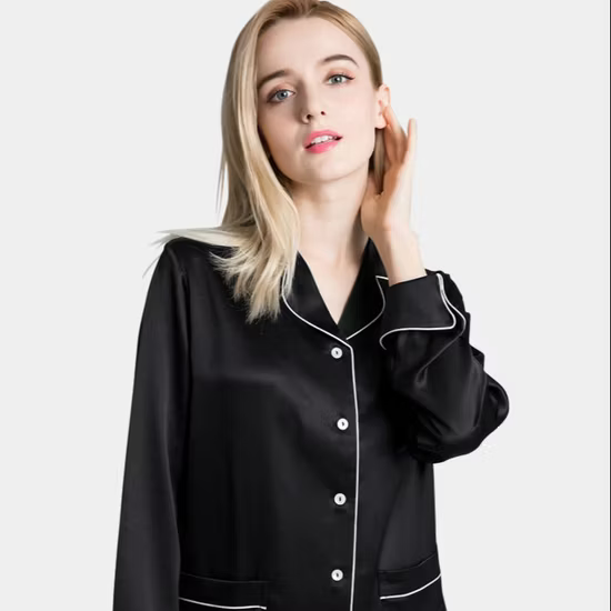 Women′s Nightdress 100% Silk Night Dress Silk Sleepwear Pajamas