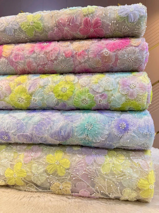 Fiza Applique Handwork Net Embroidery 54 inch width