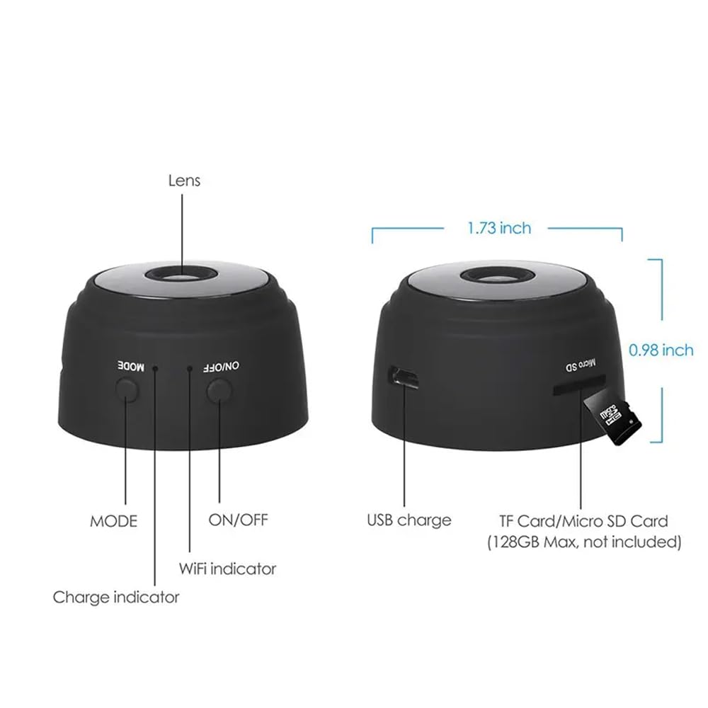 TECHNOVIEW Wireless WiFi, HD 1080p Mini Portable Security Camera