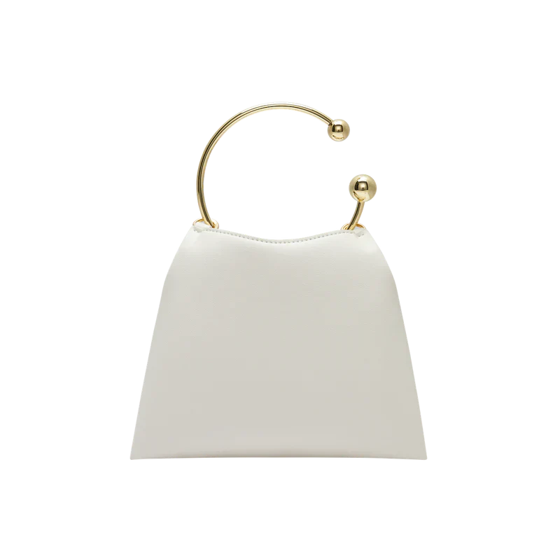 Cream Ring Handle Bag