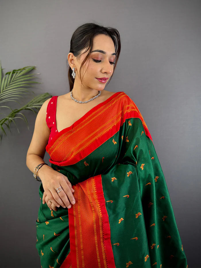 Navy Soft Silk Paithani Saree
