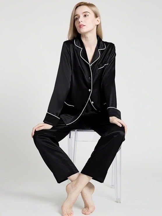 Women′s Nightdress 100% Silk Night Dress Silk Sleepwear Pajamas