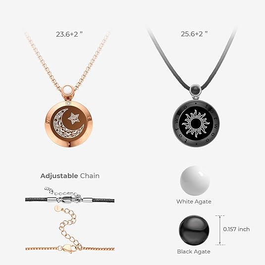 Long Distance Touch Necklace| Vibration & Light Up Smart Necklace for Long Distance Relationship Gifts
