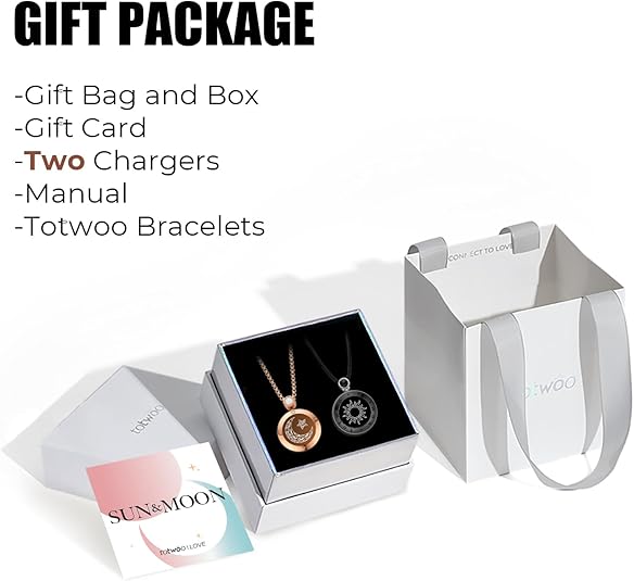 Long Distance Touch Necklace| Vibration & Light Up Smart Necklace for Long Distance Relationship Gifts