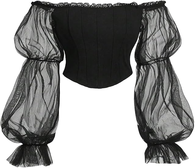 Combo Of 2 Puff Sleeve Veil Corset Top & Tunic