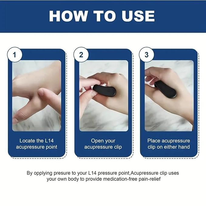 Sugar Control LI4 Acupressure Point Clip for Diabetes Management | Headache, Migraine &Tension Relief | Light Weight