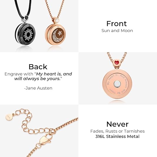 Long Distance Touch Necklace| Vibration & Light Up Smart Necklace for Long Distance Relationship Gifts