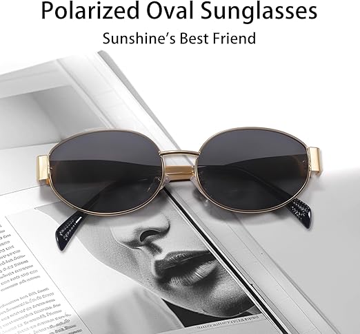 Dollger Oval Sunglasses for Women Vintage Metal Frame Glasses Anti Reflective Retro Eyeglasses Unisex