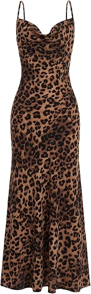 Leopard Printed Spaghetti Strap Dress