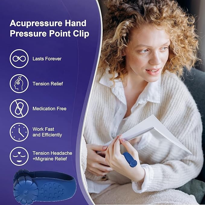Sugar Control LI4 Acupressure Point Clip for Diabetes Management | Headache, Migraine &Tension Relief | Light Weight