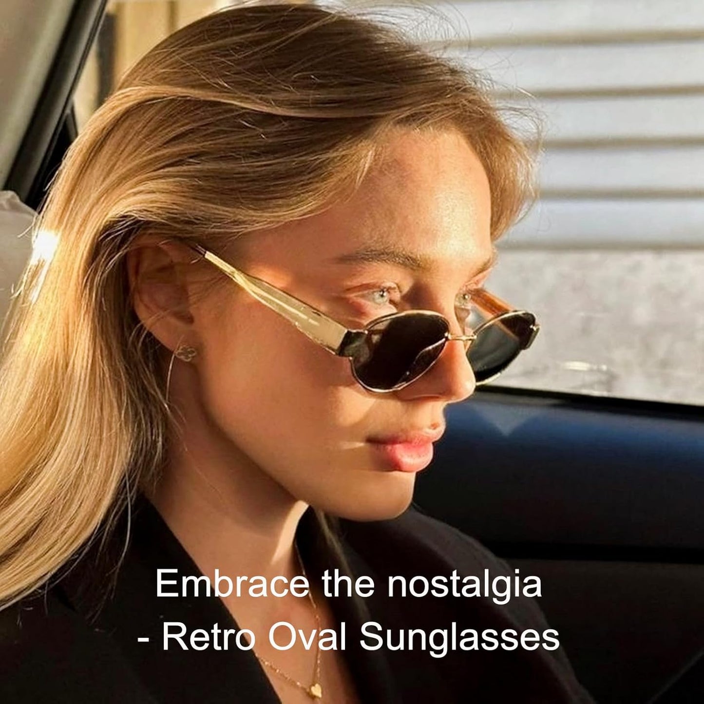 Dollger Oval Sunglasses for Women Vintage Metal Frame Glasses Anti Reflective Retro Eyeglasses Unisex