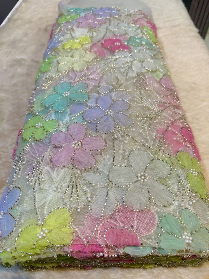 Fiza Applique Handwork Net Embroidery 54 inch width