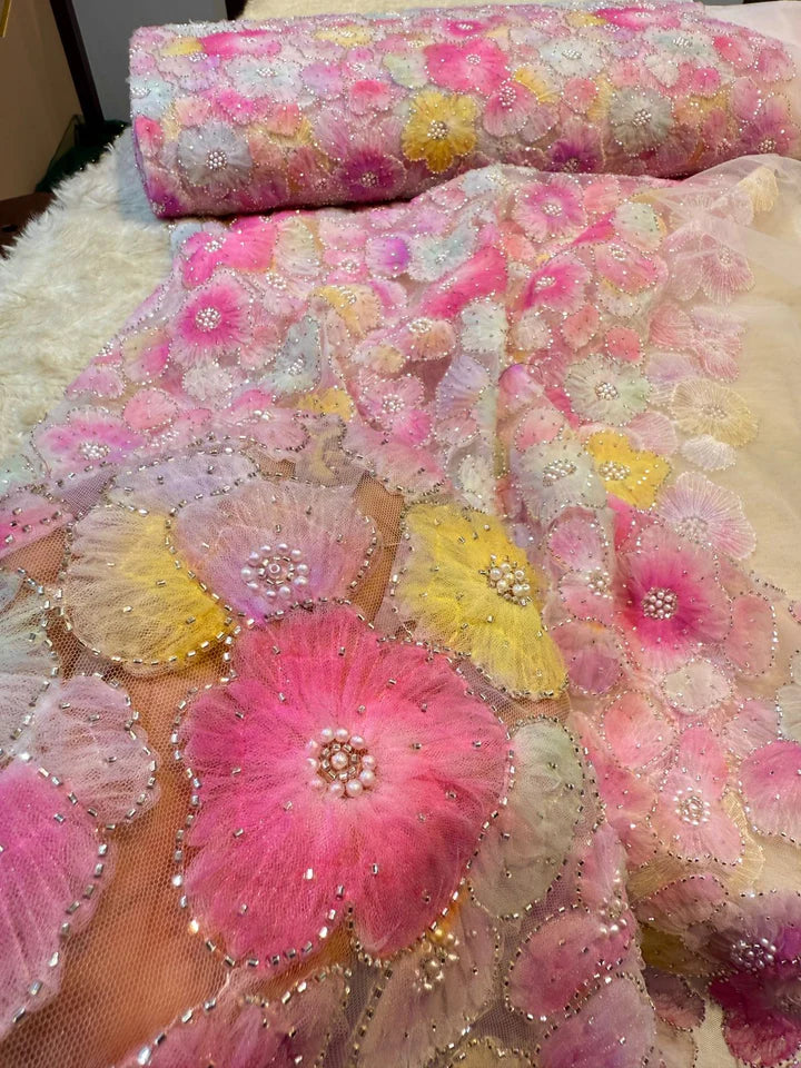 Fiza Applique Handwork Net Embroidery 54 inch width