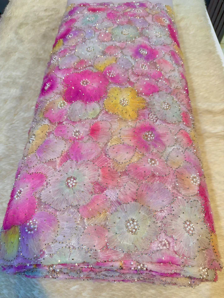 Fiza Applique Handwork Net Embroidery 54 inch width