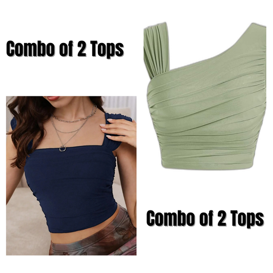 Combo Of 2 Midnight Elegance Ruched Top & Tunic