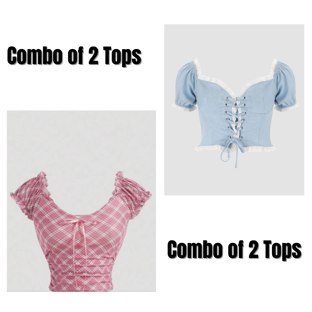 Combo Of 2 Fairy Tale Lace-Up Top & Tunic
