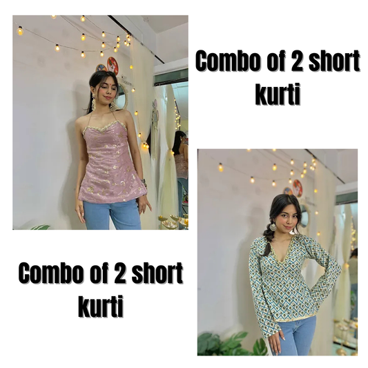 Combo of 2 Geometric Elegance Mini Kurti
