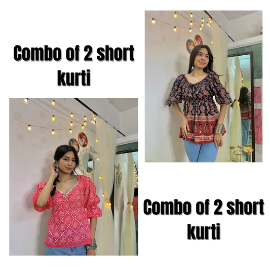 Combo of 2 Chic Prints Mini Kurti