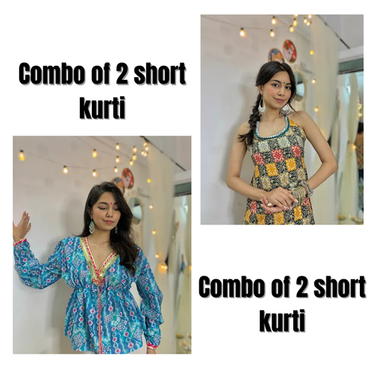 Combo of 2 Ethereal Prints Mini Kurti