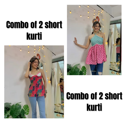 Combo of 2 Patchwork Mini Kurti