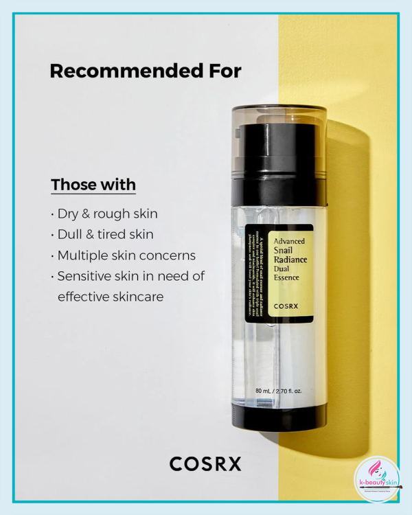 COSRX Advanced Snail Radiance Dual Essence 80ml (BUY 1 GET 1 FREE)