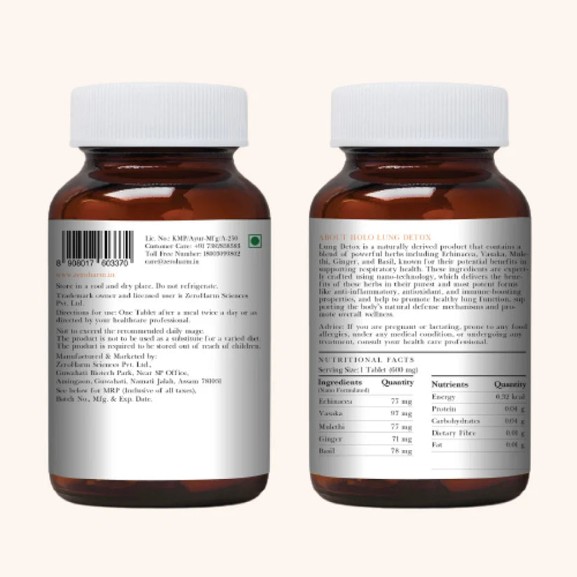Ayurvedic Holo Lung Detox Tablets For Smokers