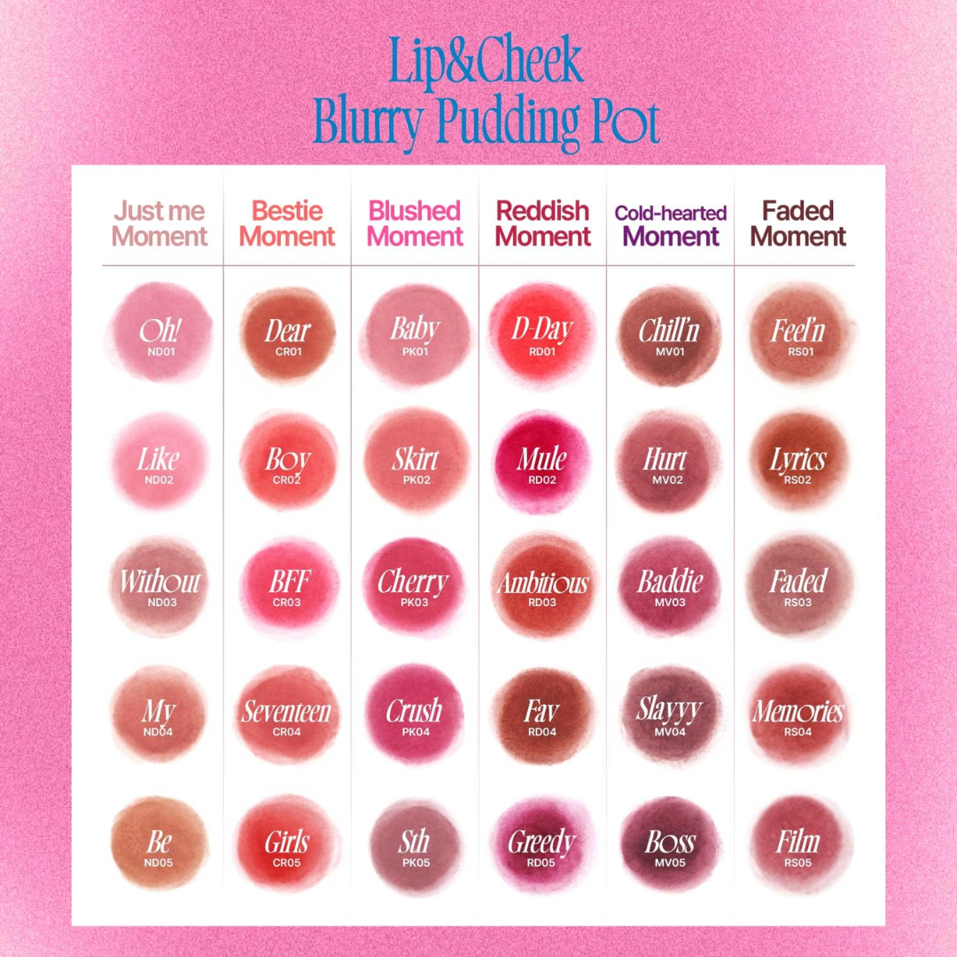 Combo of 8 Korean Ombere Lip and Cheek Tints Pudding Pots