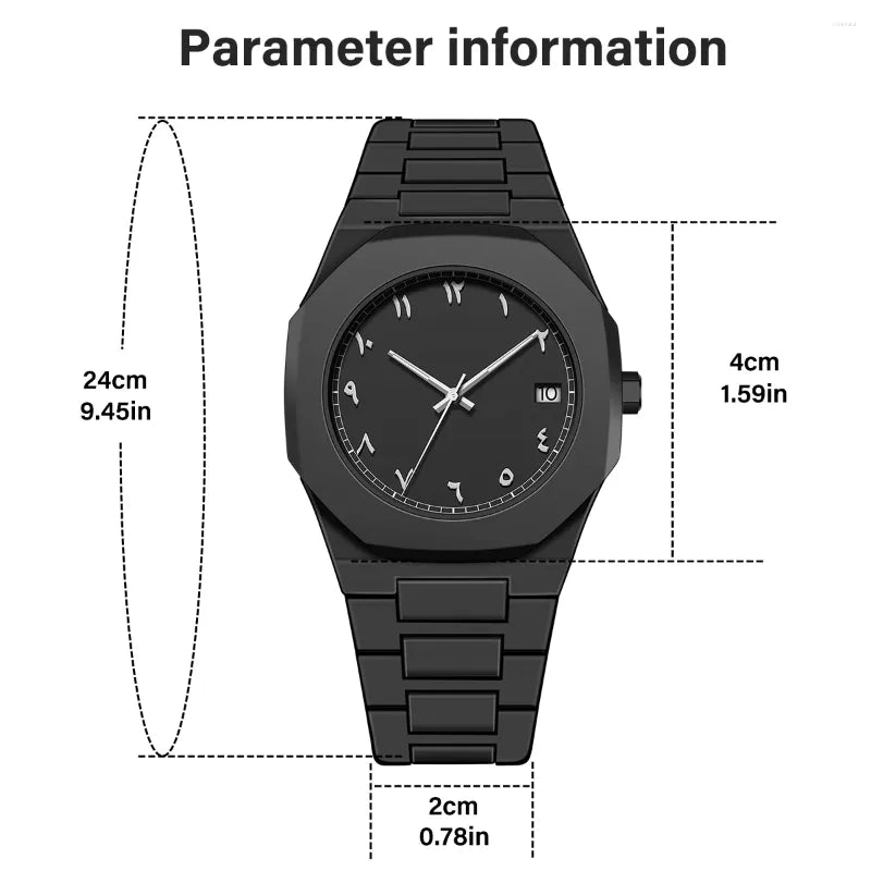 Men's Black Quartz Watch - Round Dial, Soft Touch, Waterproof, Business & Luxury