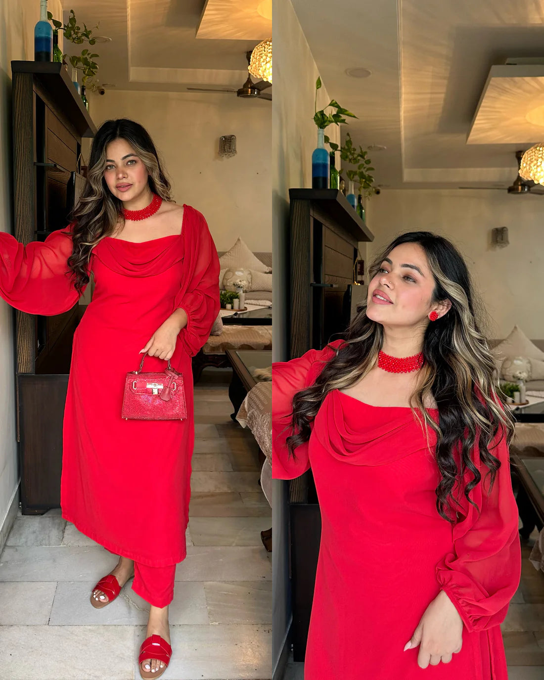 Cowl Kurta Set