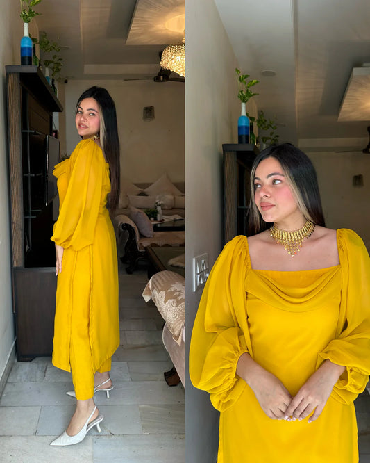 Cowl Kurta Set