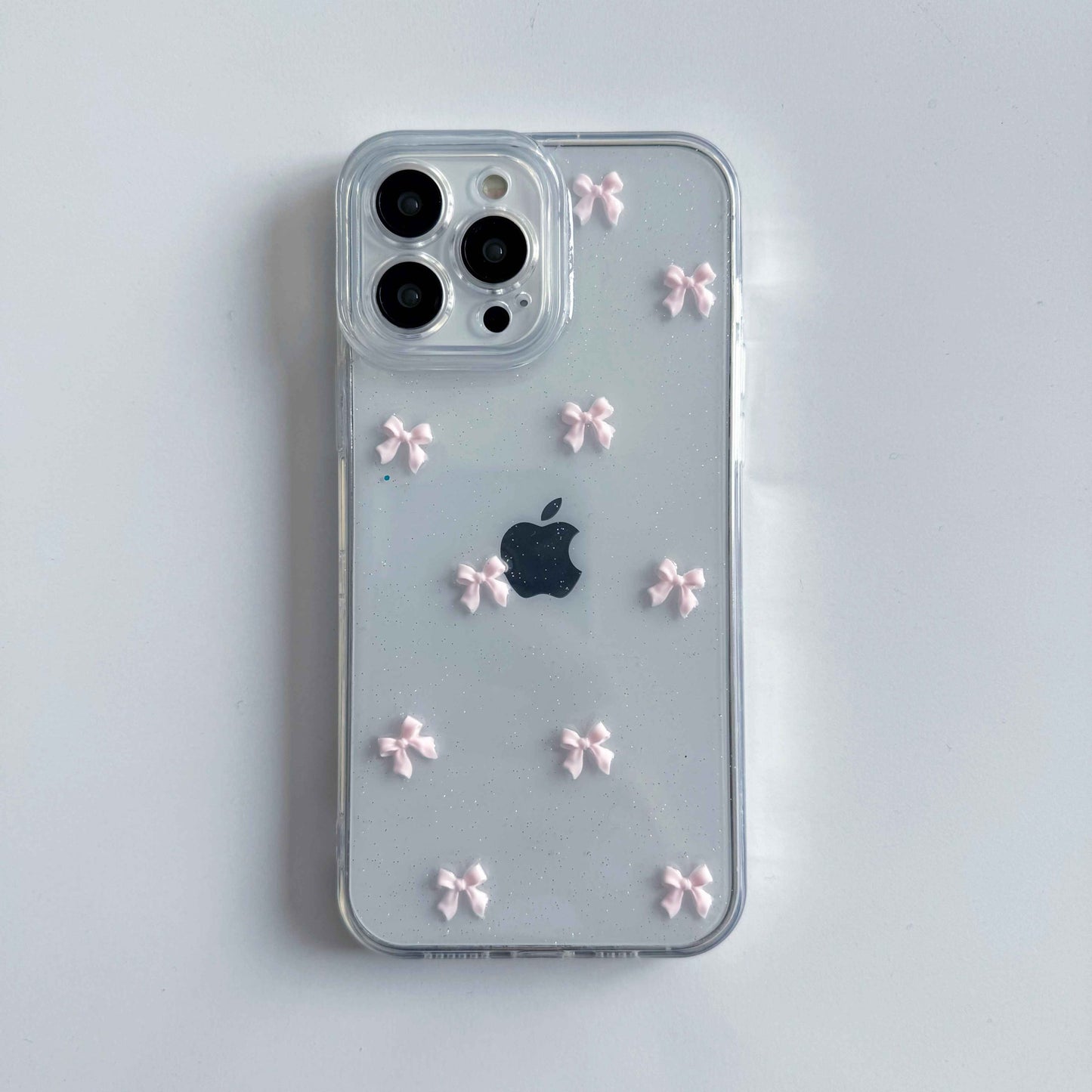 Combo Of Pink Floral Bow Tie Frame IPhone Cover With Charger Protector
