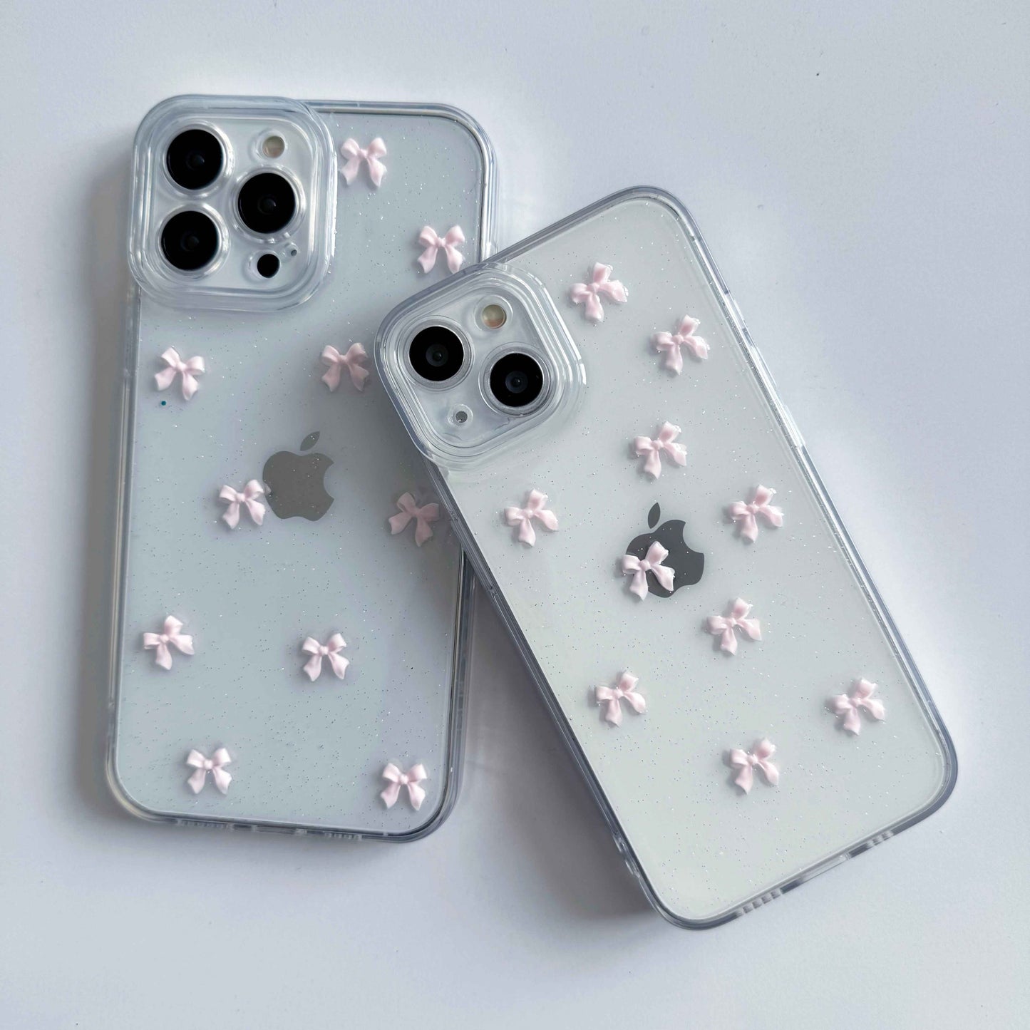 Combo Of Pink Floral Bow Tie Frame IPhone Cover With Charger Protector