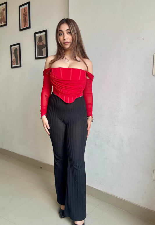 Ruby red corset top