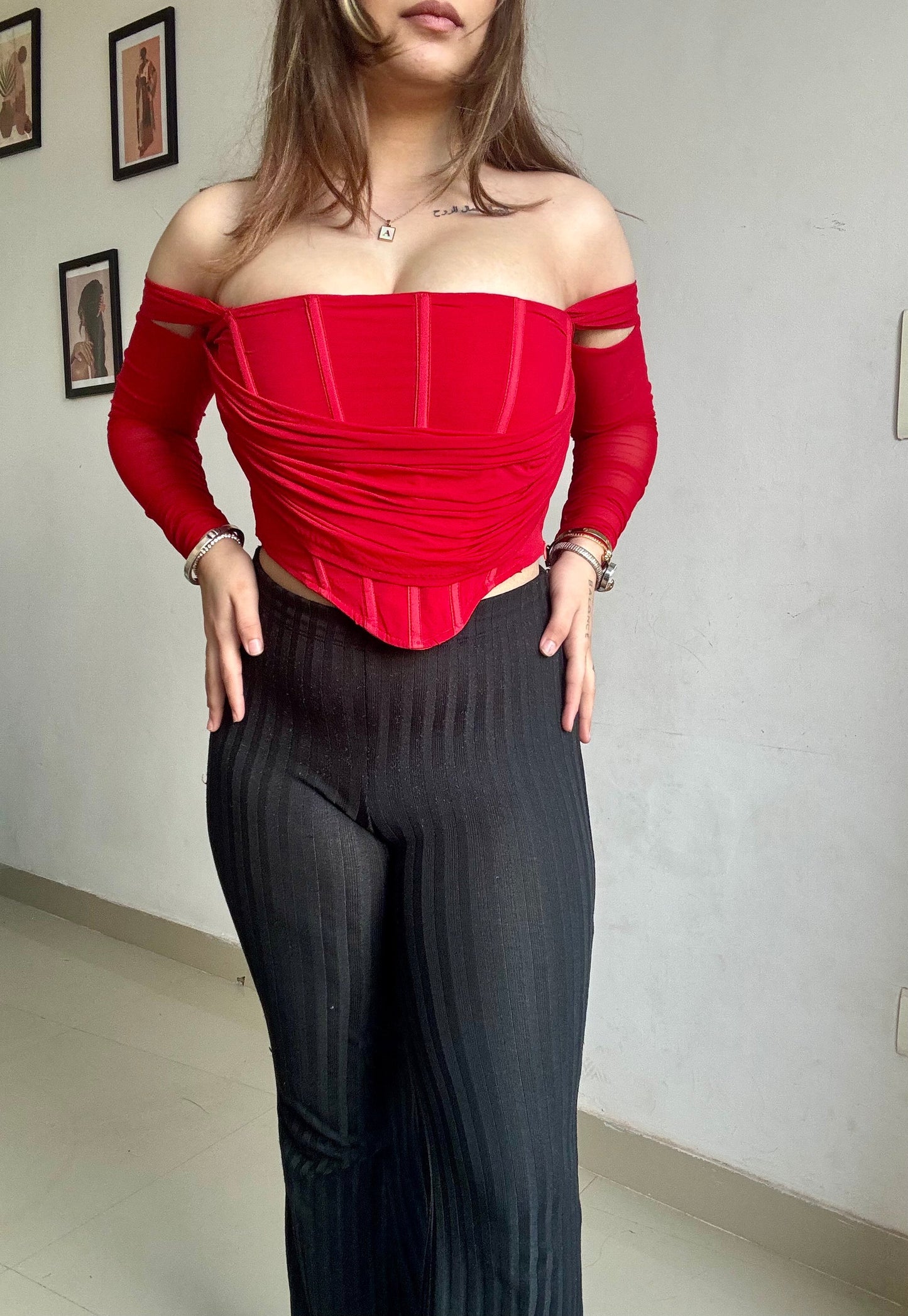 Ruby red corset top