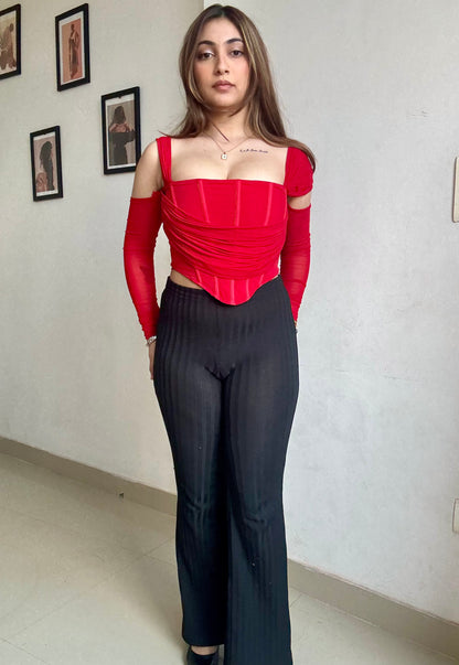 Ruby red corset top
