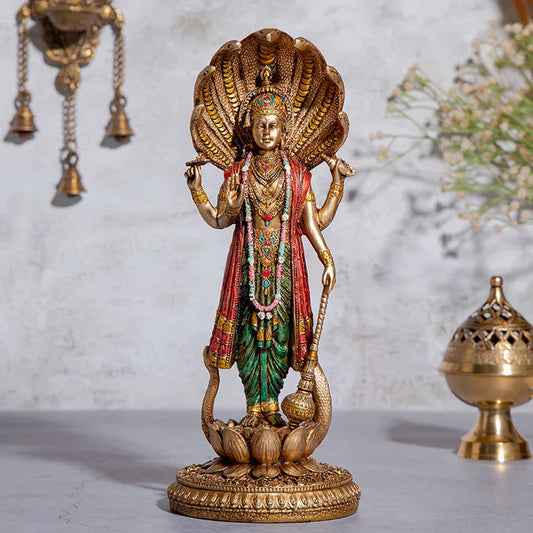 Lord Vishnu Standing Antique Idol (12 Inch)
